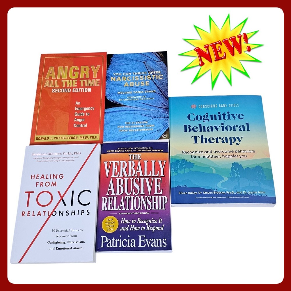 CBT Narcissistic Abuse Anger Management‎ Toxic Relationship 5 Self Help Book Lot